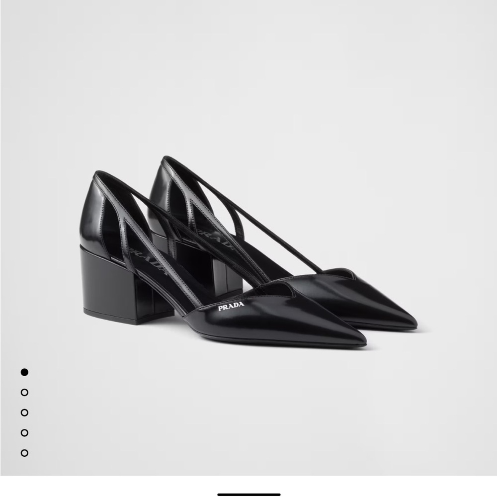 Prada brushed leather cut out pumps brand new size 39.5